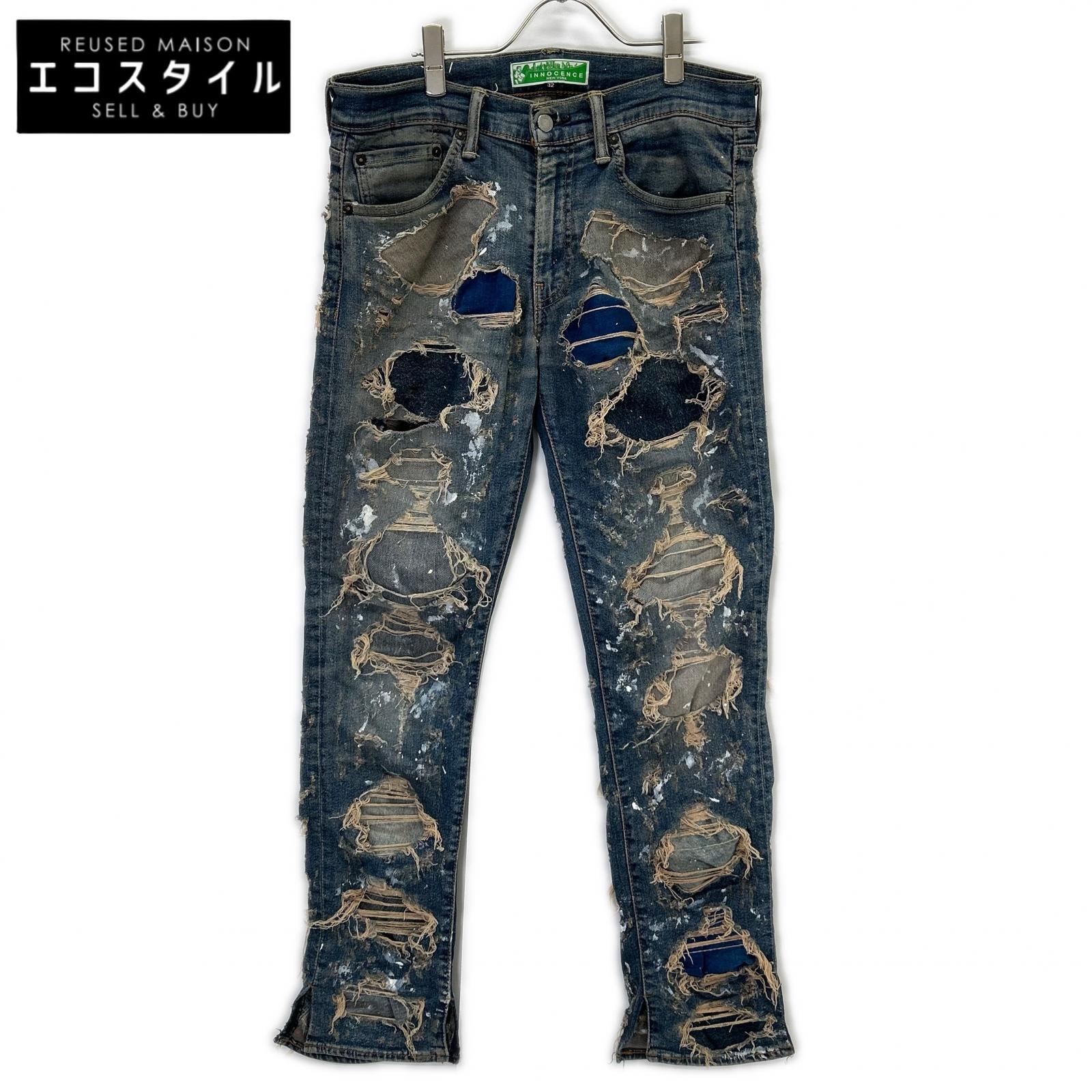 INNOCENCE NYC イノセンス ニューヨーク ブルー ダメージ デニムパンツ ボトムス