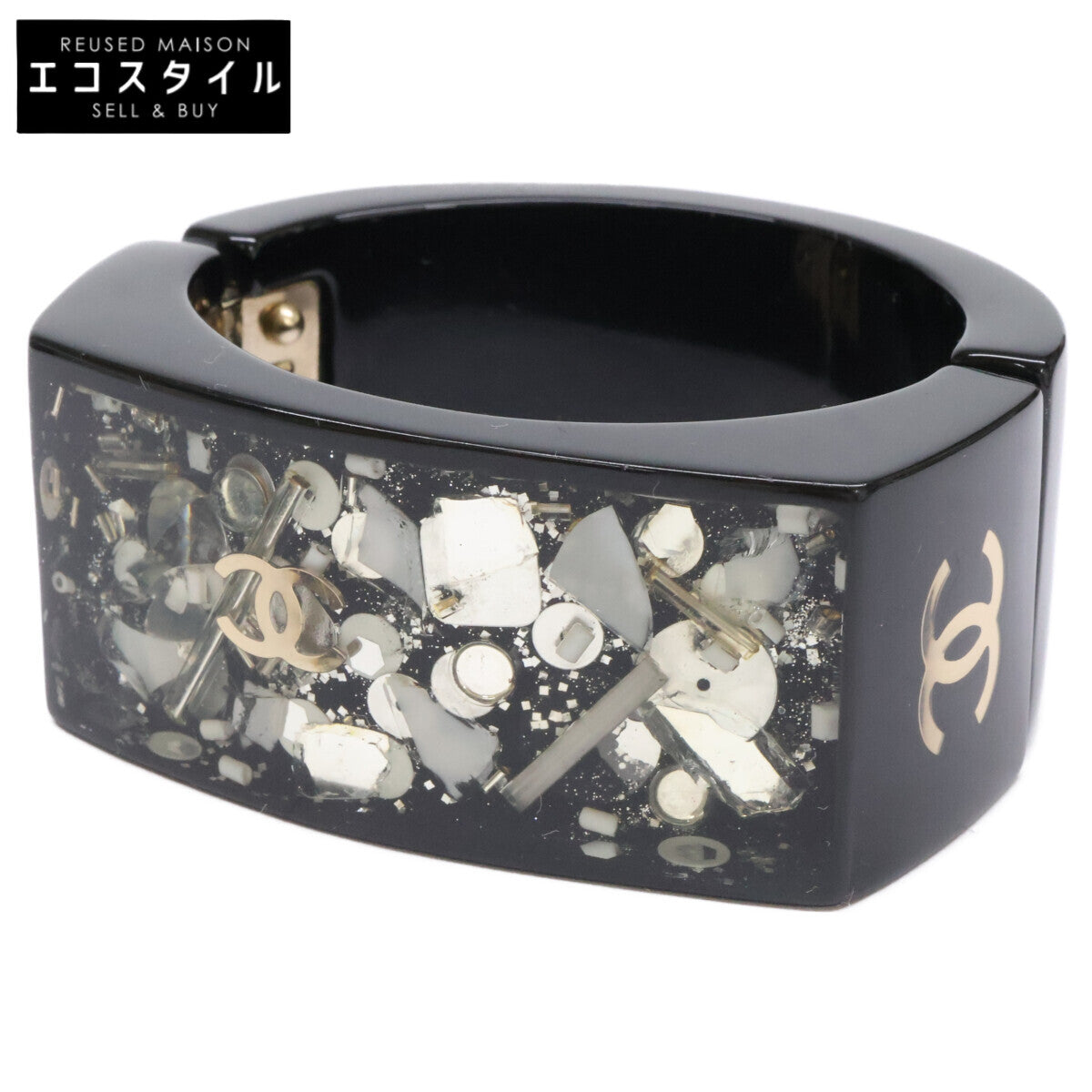 CHANEL シャネル 09C Resin Hingerd ココマーク バングル
