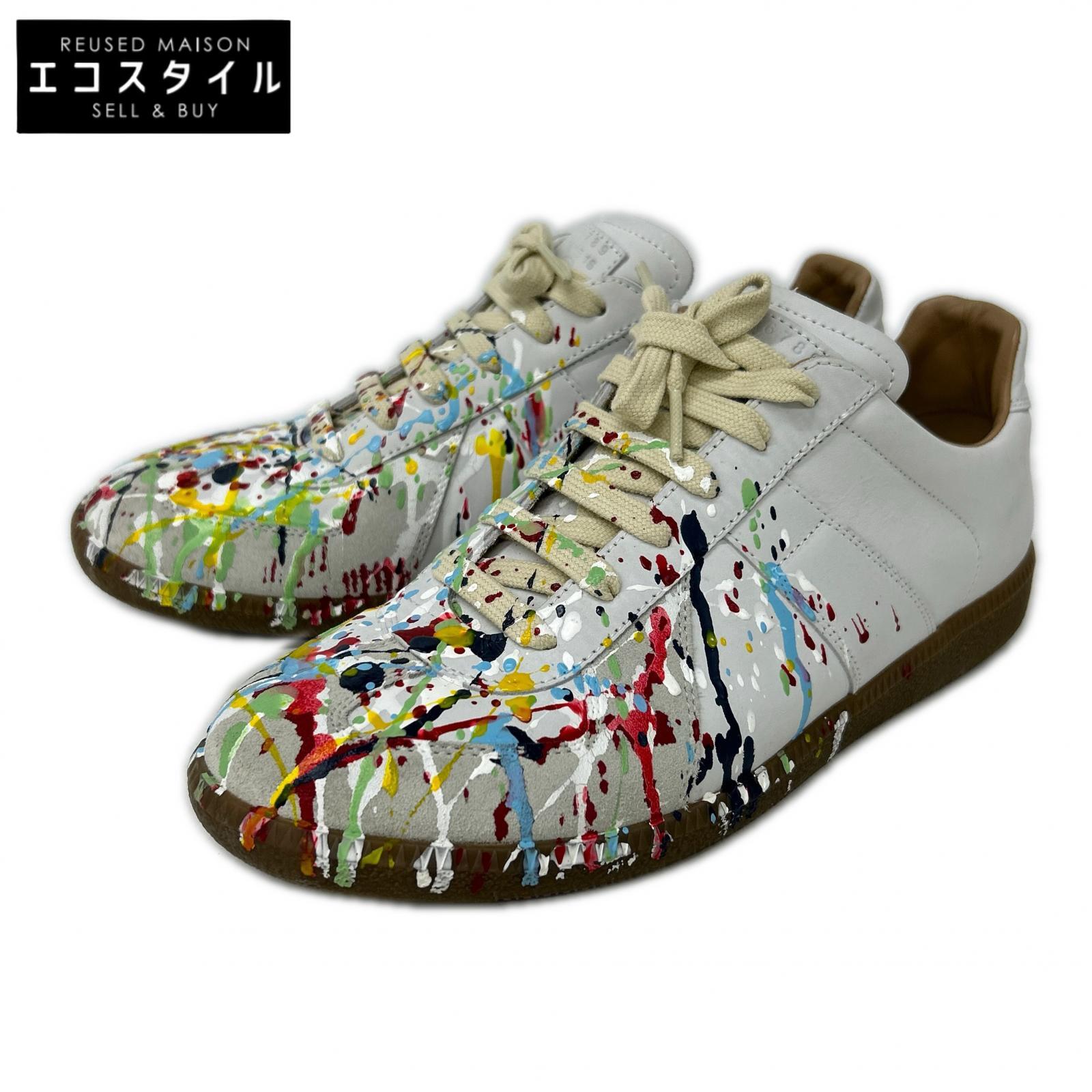 Maison margiela メゾンマルジェラ 22 S57WS0240 REPLICA ジャーマントレーナー ペイント スニーカー シューズ