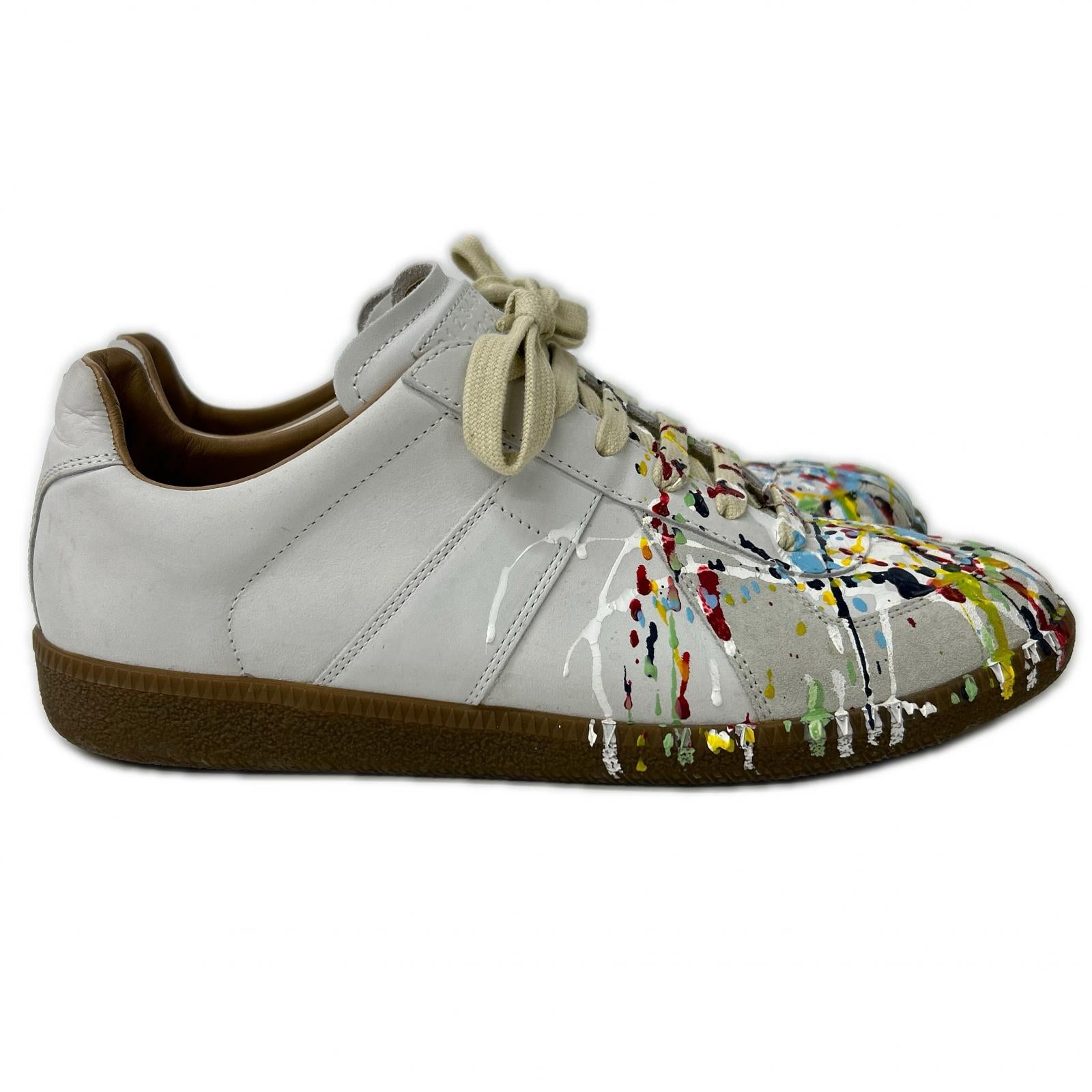 Maison margiela メゾンマルジェラ 22 S57WS0240 REPLICA ジャーマントレーナー ペイント スニーカー シューズ