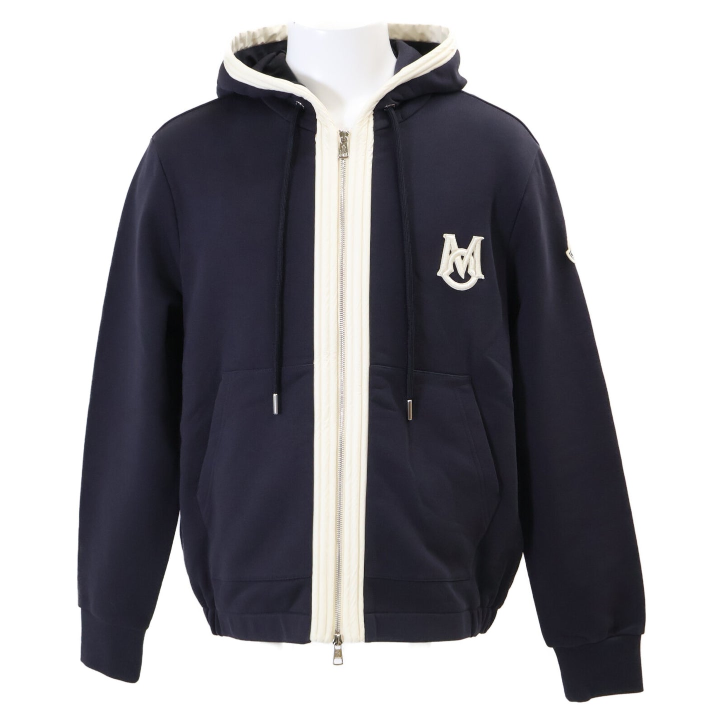 MONCLER モンクレール 【新品/25年製】L10918G00019 ZIP UP CARDIGAN Mロゴワッペン ジップアップ パーカー トップス