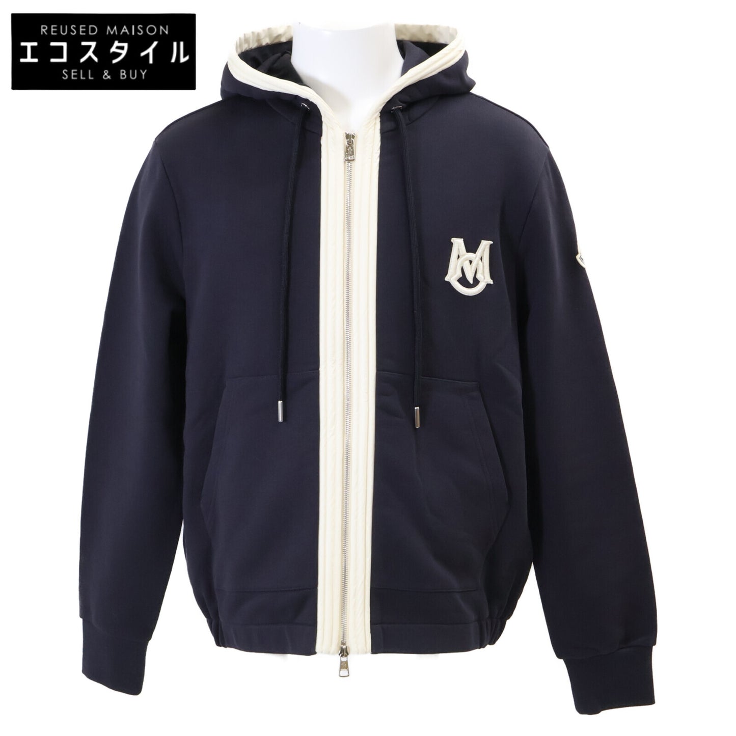 MONCLER モンクレール 【新品/25年製】L10918G00019 ZIP UP CARDIGAN Mロゴワッペン ジップアップ パーカー トップス