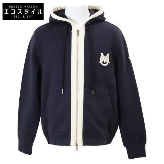 MONCLER モンクレール 【新品/25年製】L10918G00019 ZIP UP CARDIGAN Mロゴワッペン ジップアップ パーカー トップス
