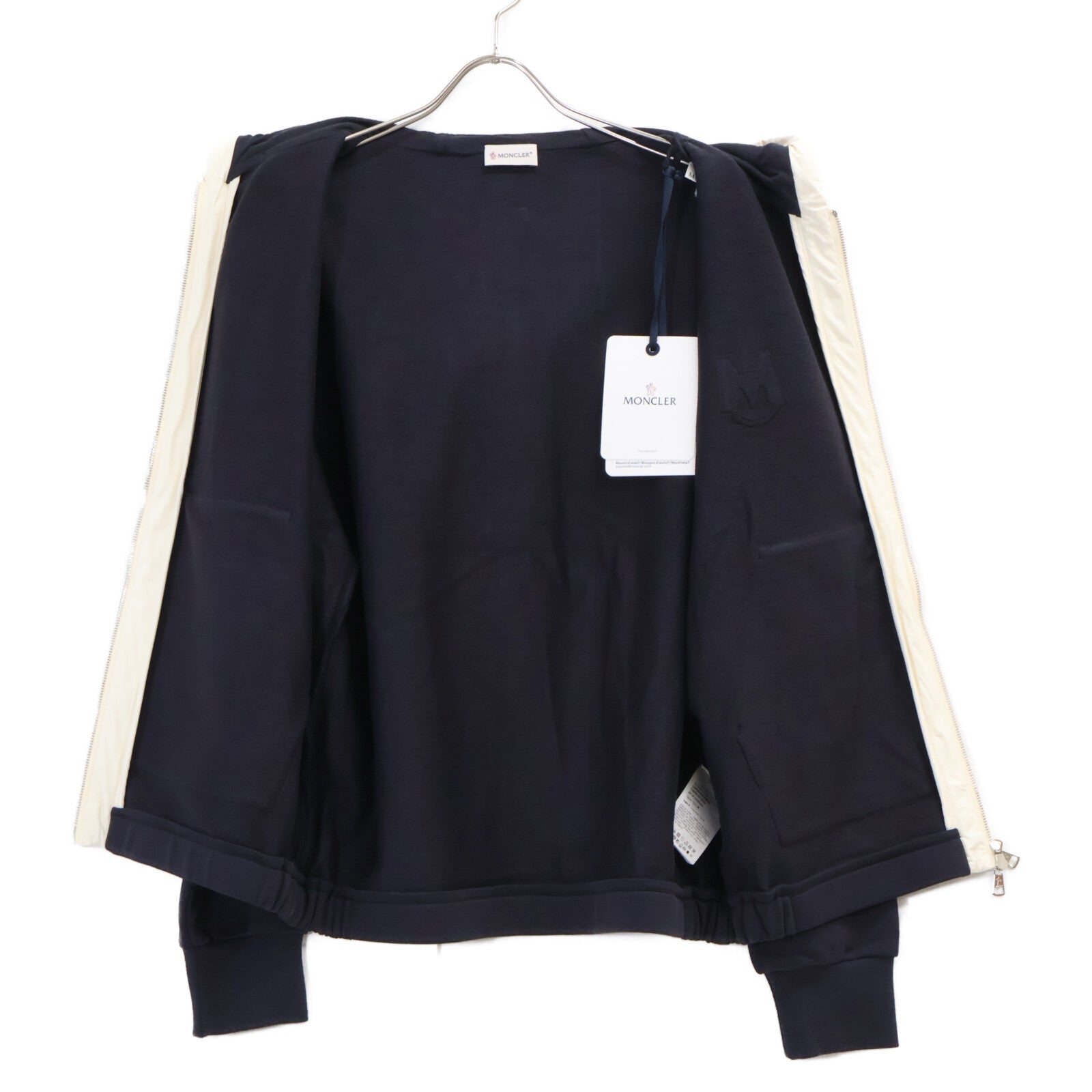 MONCLER モンクレール 【新品/25年製】L10918G00019 ZIP UP CARDIGAN Mロゴワッペン ジップアップ パーカー トップス