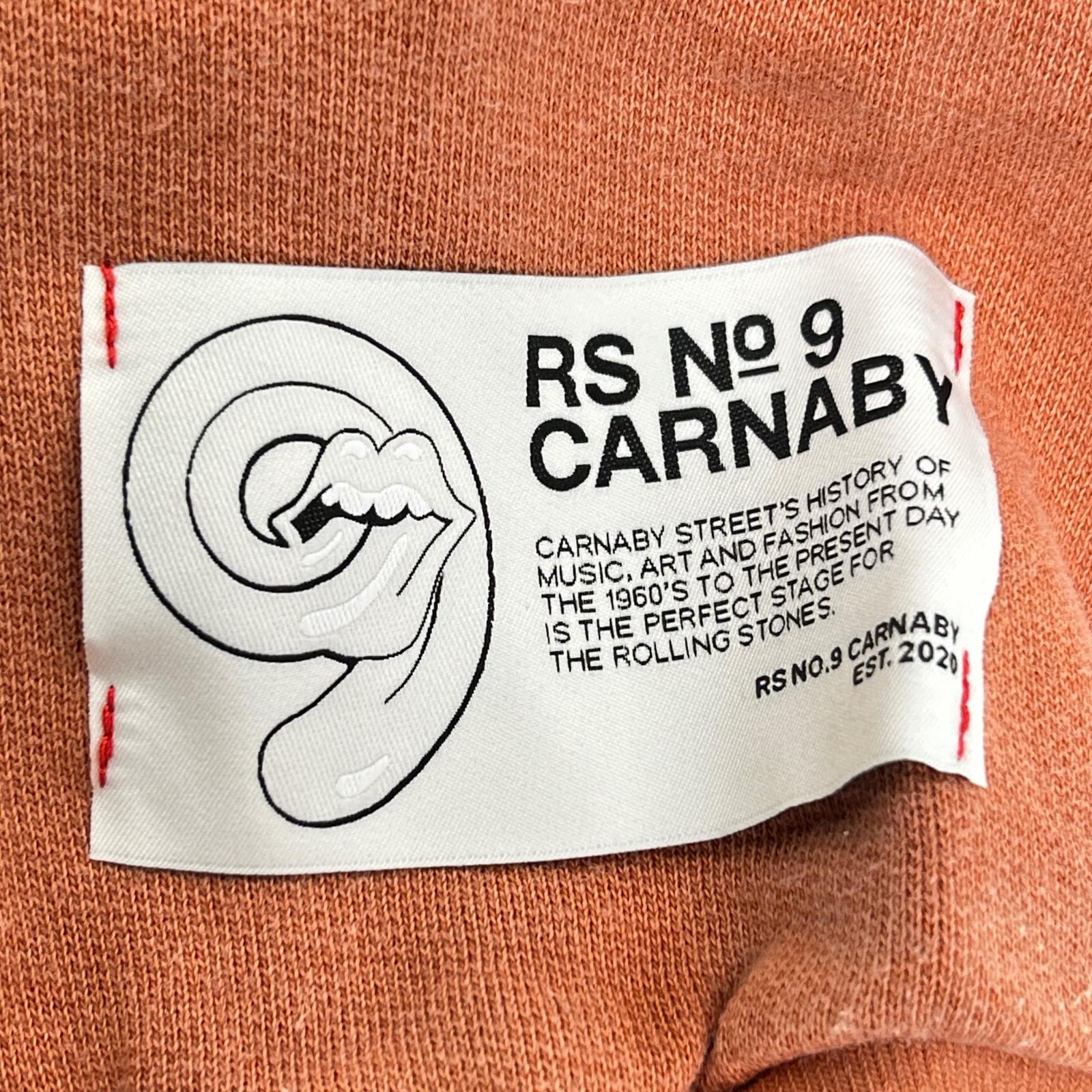 RS No.9 アールエス ナンバーナイン レッド The Rolling Stones Carnaby CLASSIC RS LOGO PUFF PRINT HOODIE トップス