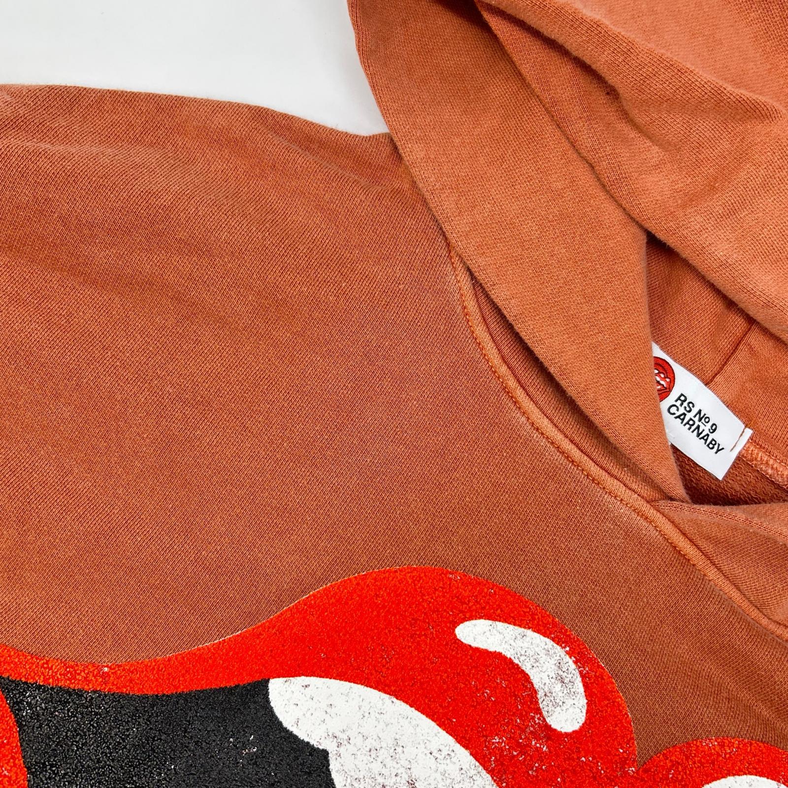 RS No.9 アールエス ナンバーナイン レッド The Rolling Stones Carnaby CLASSIC RS LOGO PUFF PRINT HOODIE トップス