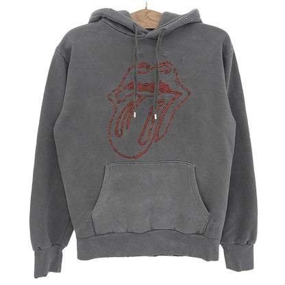 RS No.9 アールエス ナンバーナイン The Rolling Stones Lips and Tongue フーデッドプルオーバー トップス メンズ グレー S トップス
