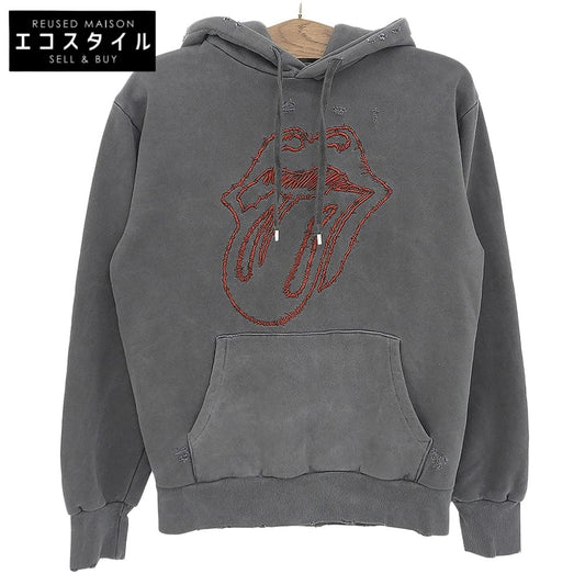 RS No.9 アールエス ナンバーナイン The Rolling Stones Lips and Tongue フーデッドプルオーバー トップス メンズ グレー S トップス