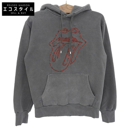 RS No.9 アールエス ナンバーナイン The Rolling Stones Lips and Tongue フーデッドプルオーバー トップス メンズ グレー S トップス