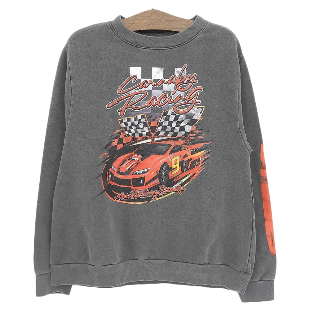 RS No.9 アールエス ナンバーナイン The Rolling Stones Carnaby Racing Crewneck Sweat トップス メンズ グレー M トップス