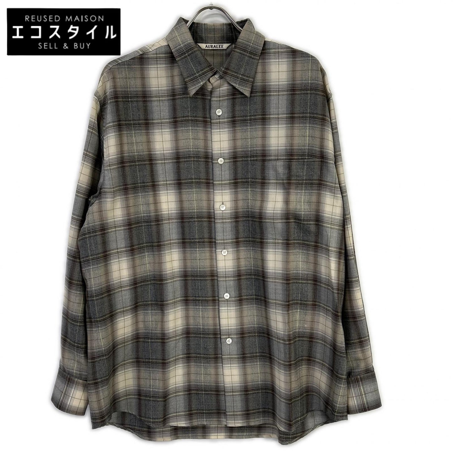 AURALEE オーラリー A22AS01LC 22年製 SUPER LIGHT WOOL CHECK SHIRTS トップス