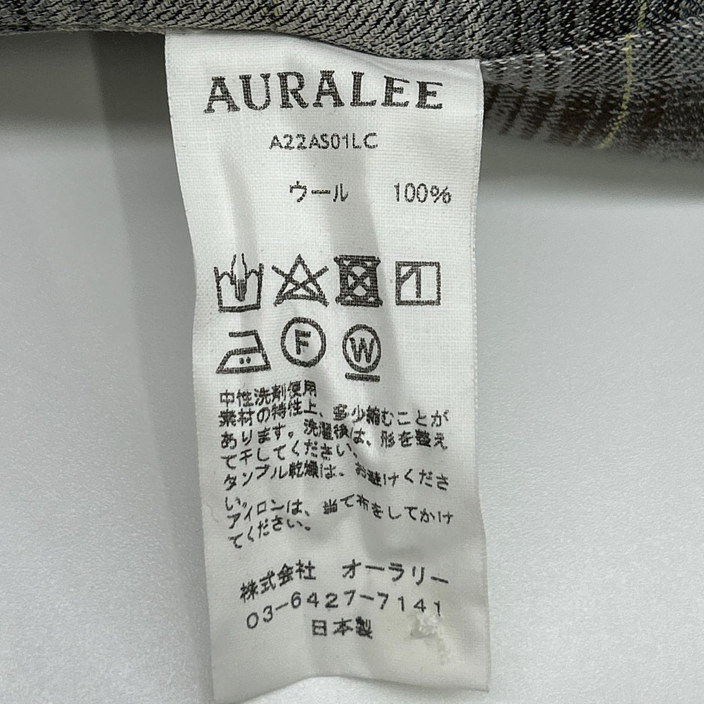 AURALEE オーラリー A22AS01LC 22年製 SUPER LIGHT WOOL CHECK SHIRTS トップス