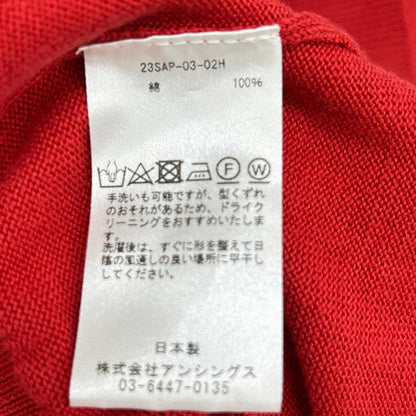 A.PRESSE アプレッセ 23SAP-03-02H レッド Cotton Knit Cardigan トップス