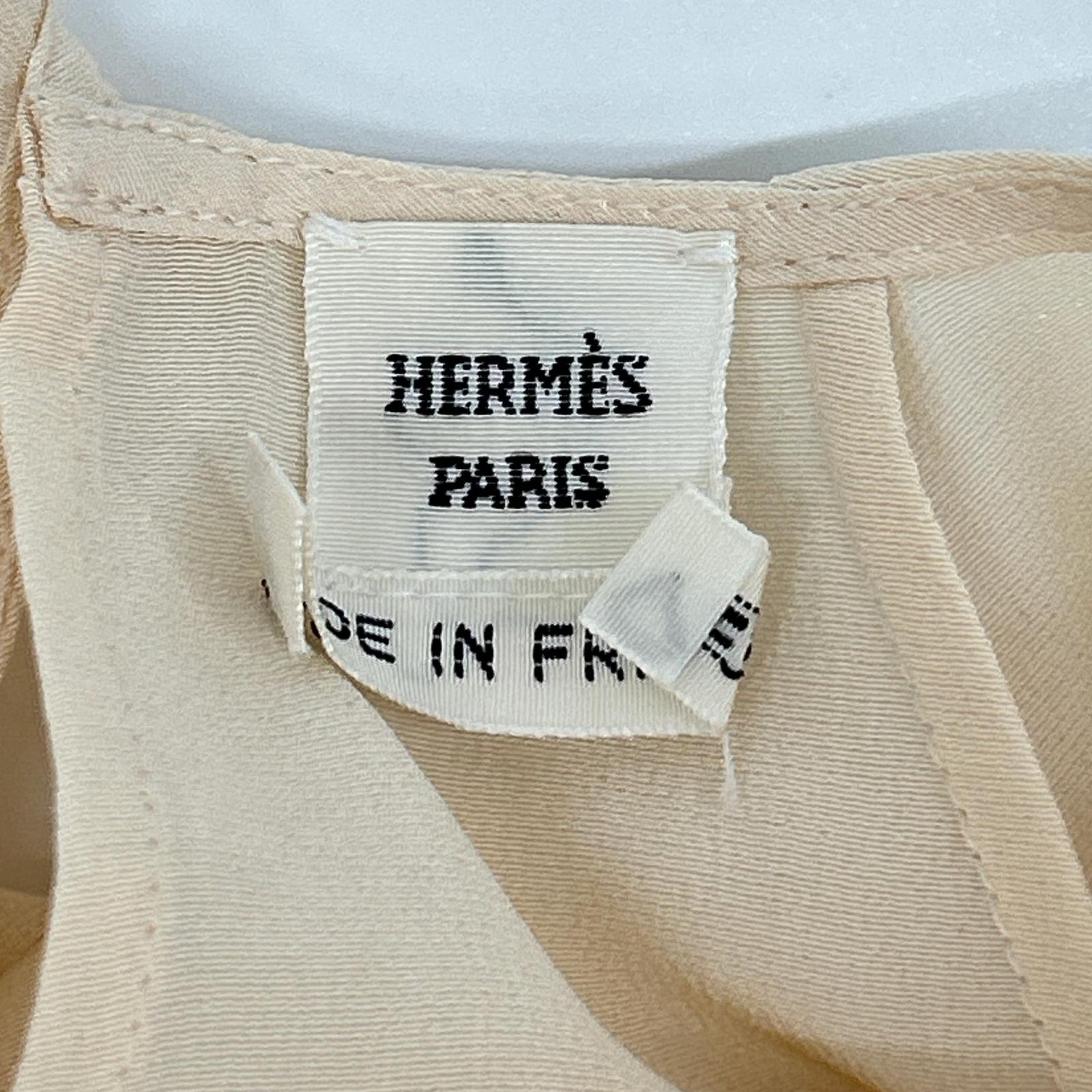 HERMES エルメス H890614DW2834 アイボリー LOSANGE シルクブラウス トップス