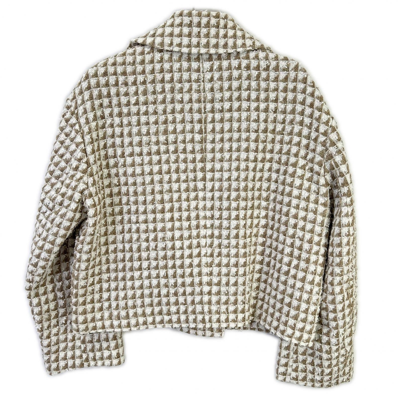 theory luxe セオリーリュクス 23年製 ベージュ ツイード リネン混 ダブル テーラードジャケット ジャケット