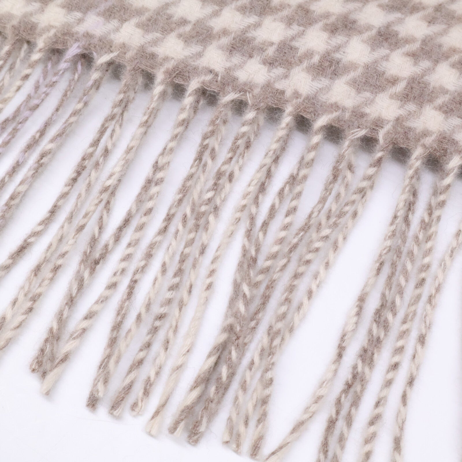 theory luxe Theory Luxe 【Excellent condition】03-3360986 Houndstooth cashmere fringe stole