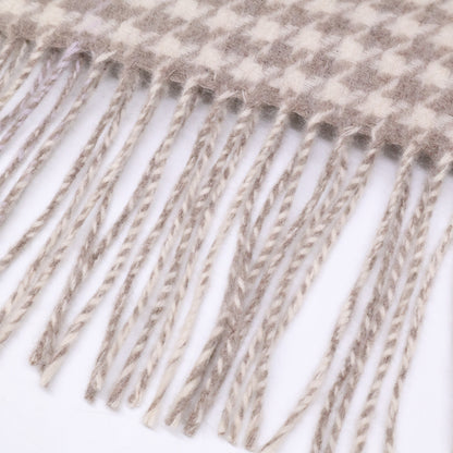theory luxe Theory Luxe 【Excellent condition】03-3360986 Houndstooth cashmere fringe stole