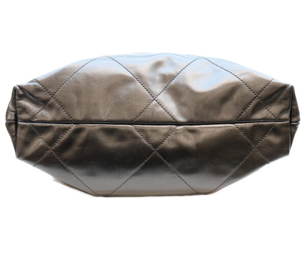 CHANEL シャネル AS3859 ブラック シャネル22 シャイニーカーフ スモール バックパック リュック バックパック