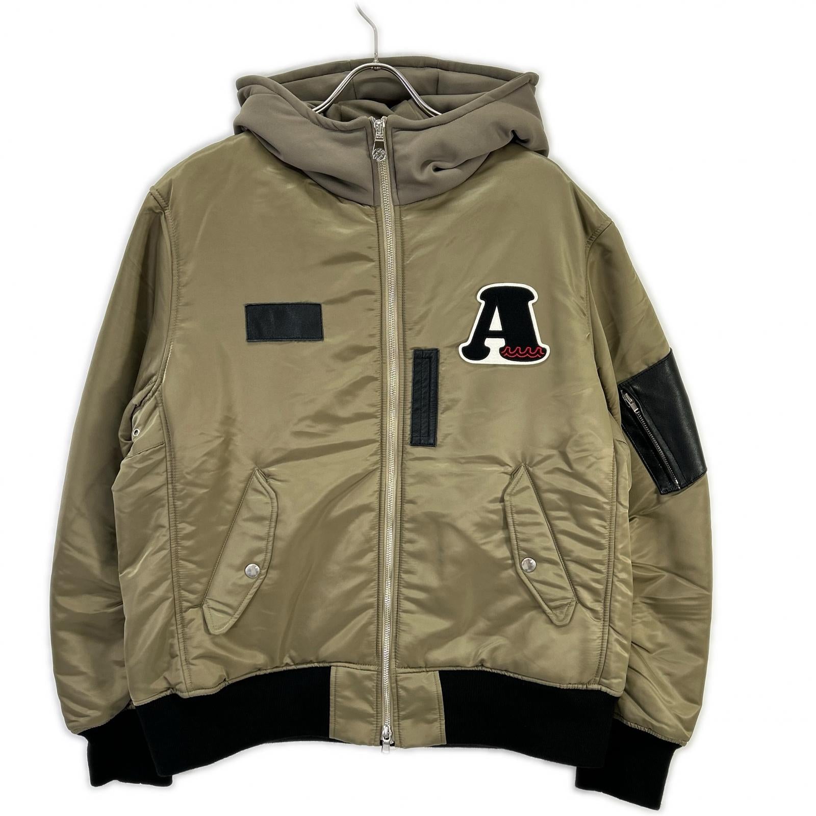 ACANTHUS アカンサス ×MUTA MARINE カーキ Nylon Hooded MA-1 ジャケット