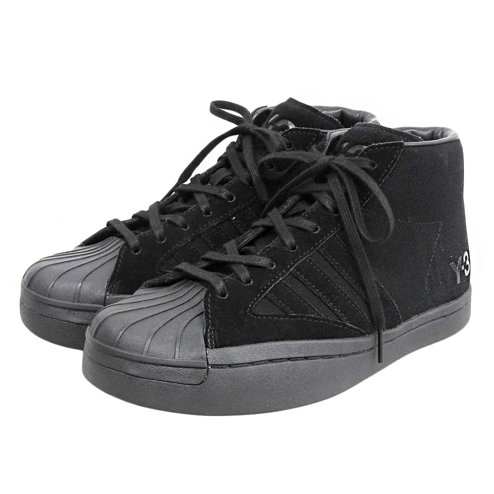 Y-3 ワイスリー ハイカットスニーカー シューズ レディース キャンバス ブラック 24cm FX0897 シューズ
