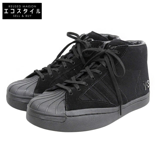 Y-3 ワイスリー ハイカットスニーカー シューズ レディース キャンバス ブラック 24cm FX0897 シューズ