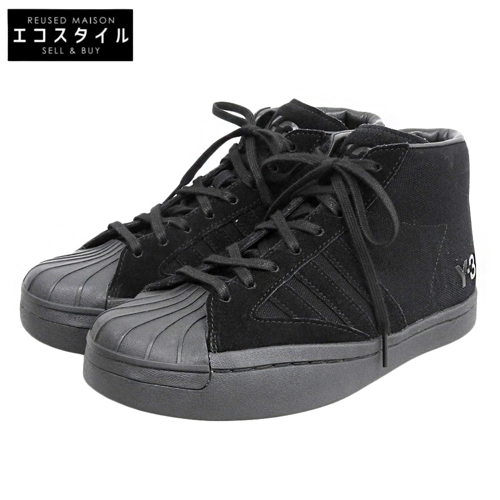 Y-3 ワイスリー ハイカットスニーカー シューズ レディース キャンバス ブラック 24cm FX0897 シューズ