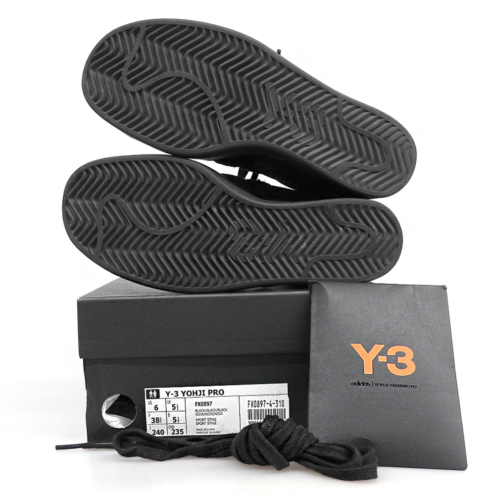 Y-3 ワイスリー ハイカットスニーカー シューズ レディース キャンバス ブラック 24cm FX0897 シューズ