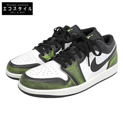NIKE ナイキ 未使用 Air Jordan 1 Low Wear Away シューズ メンズ ホワイト/ブラック/グリーン 28.5cm シューズ