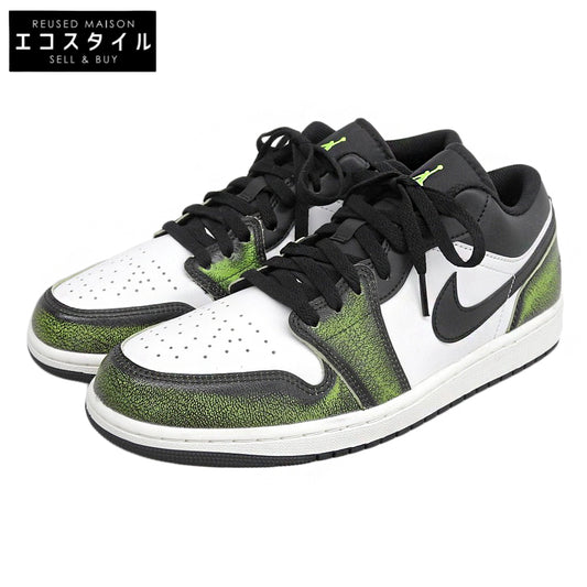 NIKE ナイキ 未使用 Air Jordan 1 Low Wear Away シューズ メンズ ホワイト/ブラック/グリーン 28.5cm シューズ