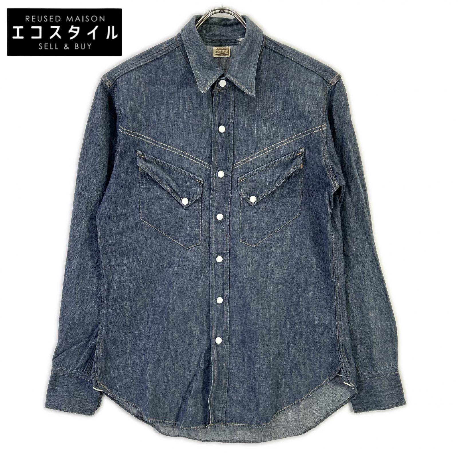 WAREHOUSE ウエアハウス ブルー デニムウエスタンシャツ トップス