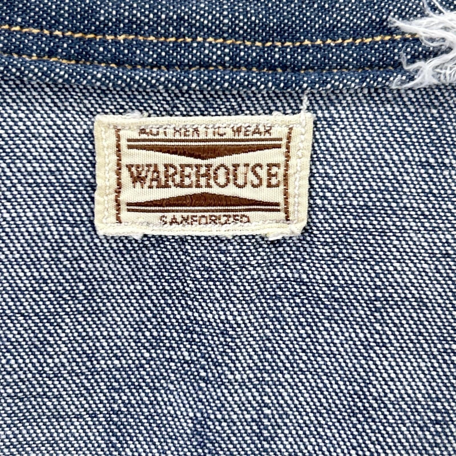 WAREHOUSE ウエアハウス ブルー デニムウエスタンシャツ トップス