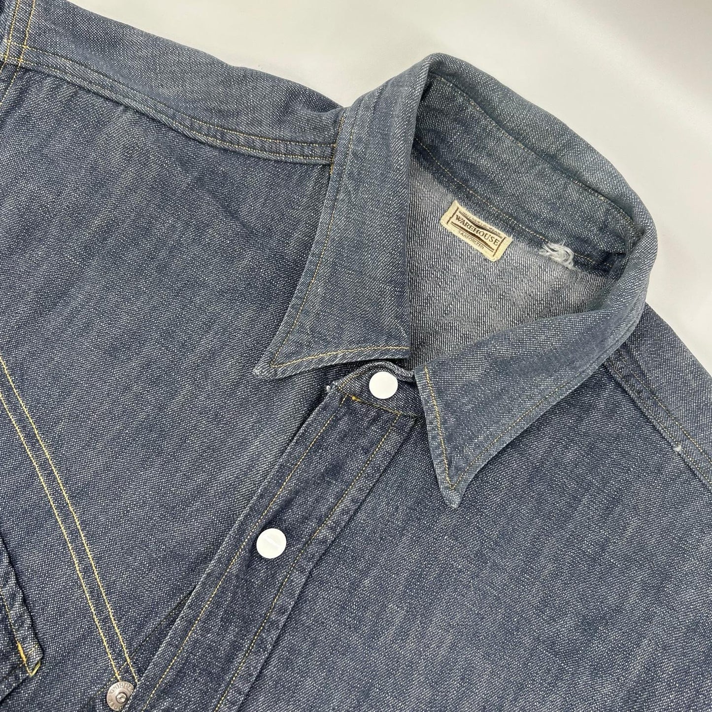 WAREHOUSE ウエアハウス ブルー デニムウエスタンシャツ トップス