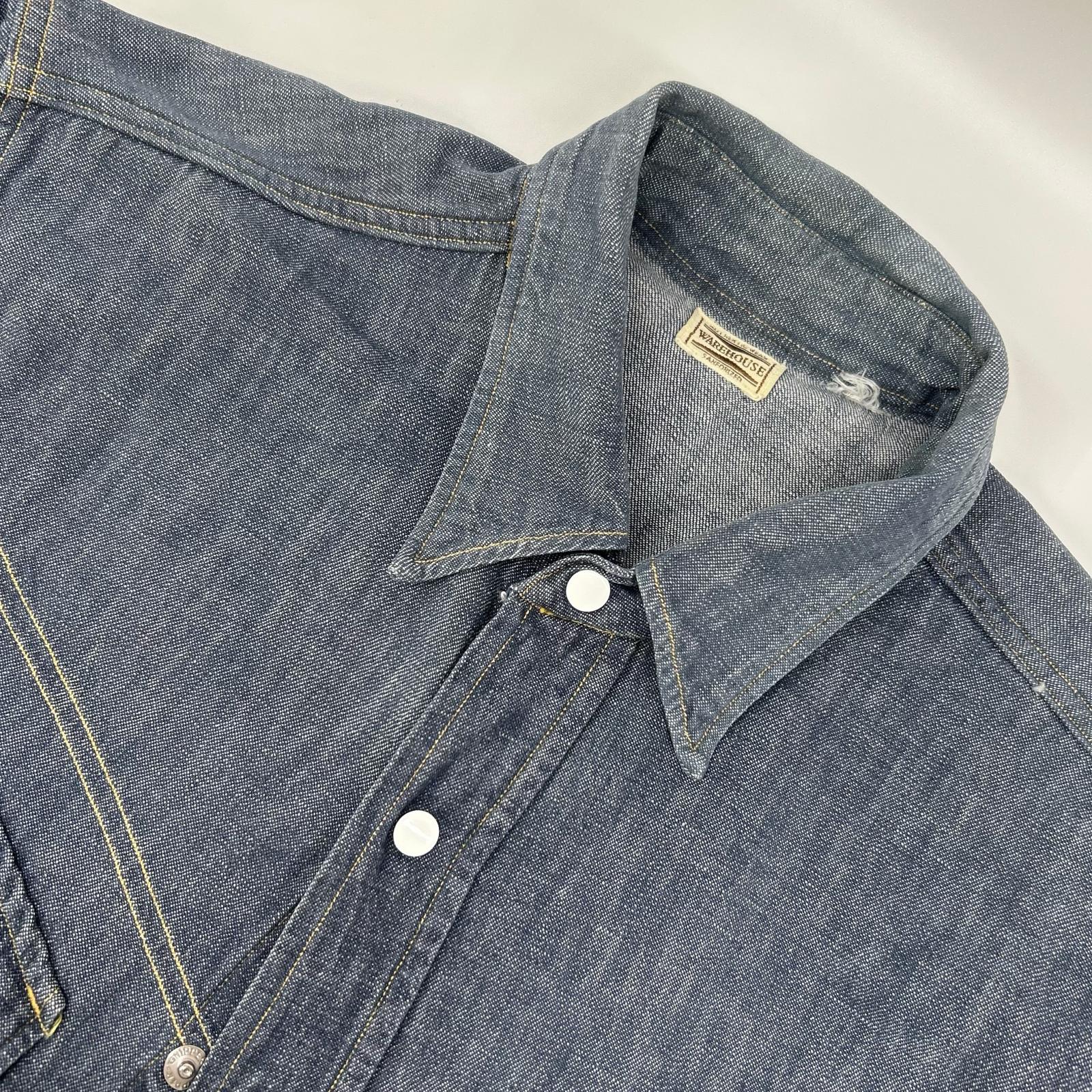 WAREHOUSE ウエアハウス ブルー デニムウエスタンシャツ トップス