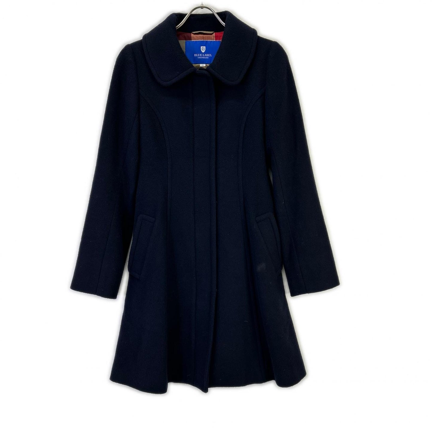 BLUE LABEL CRESTBRIDGE ブルーレーベルクレストブリッジ 55B27-667-29 ネイビー シングルベルテッドコート コート