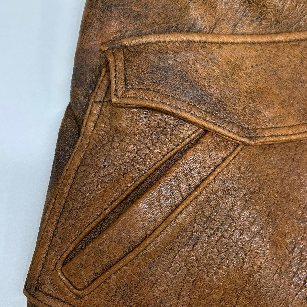 VINTAGE 【AEROPOSTAL】 Brown Leather Shearling Flight Jacket Jacket