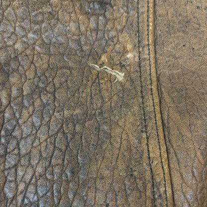 VINTAGE 【AEROPOSTAL】 Brown Leather Shearling Flight Jacket Jacket