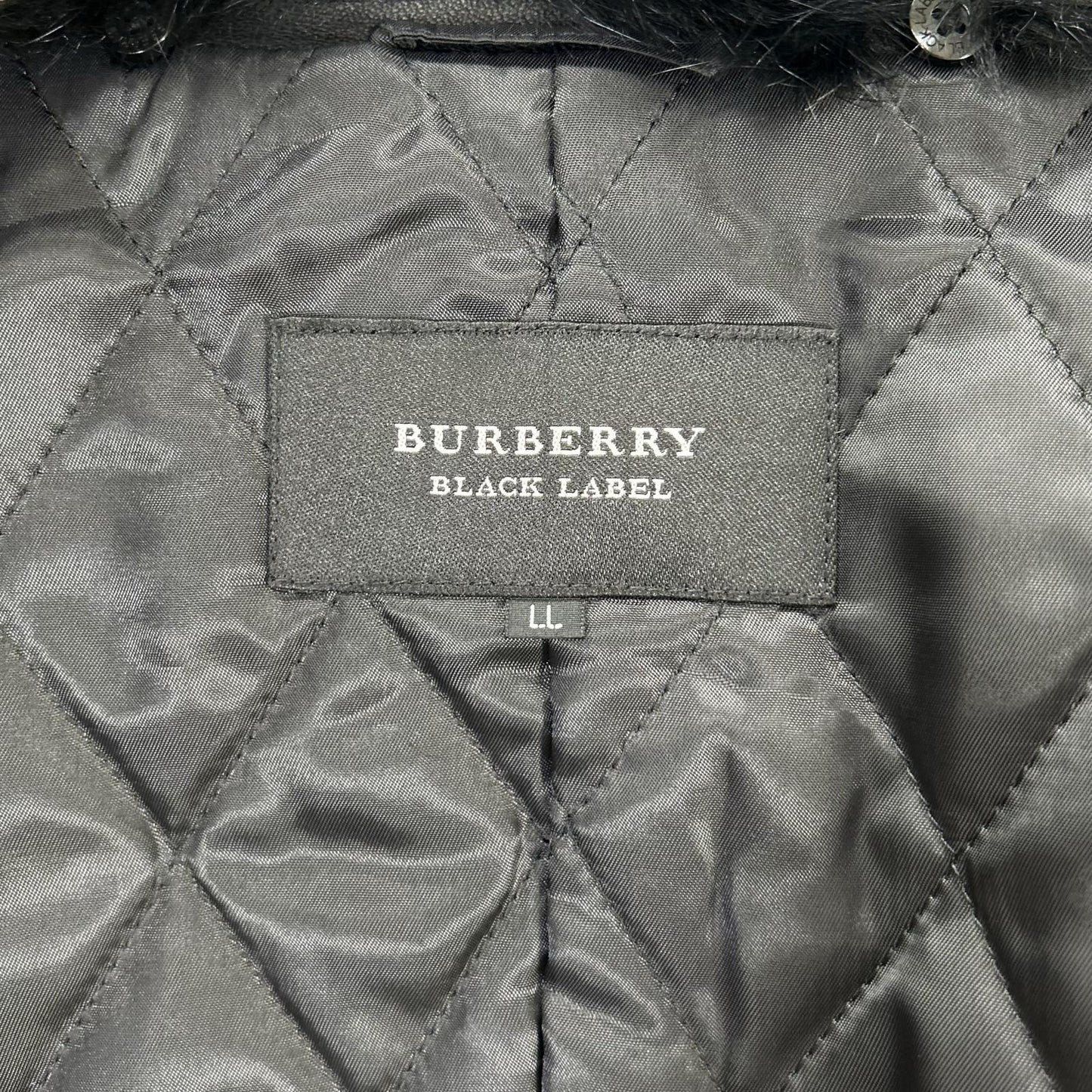 Burberry Black Label バーバリーブラックレーベル ブラック ラビットファー ラムレザー ジャケット ジャケット