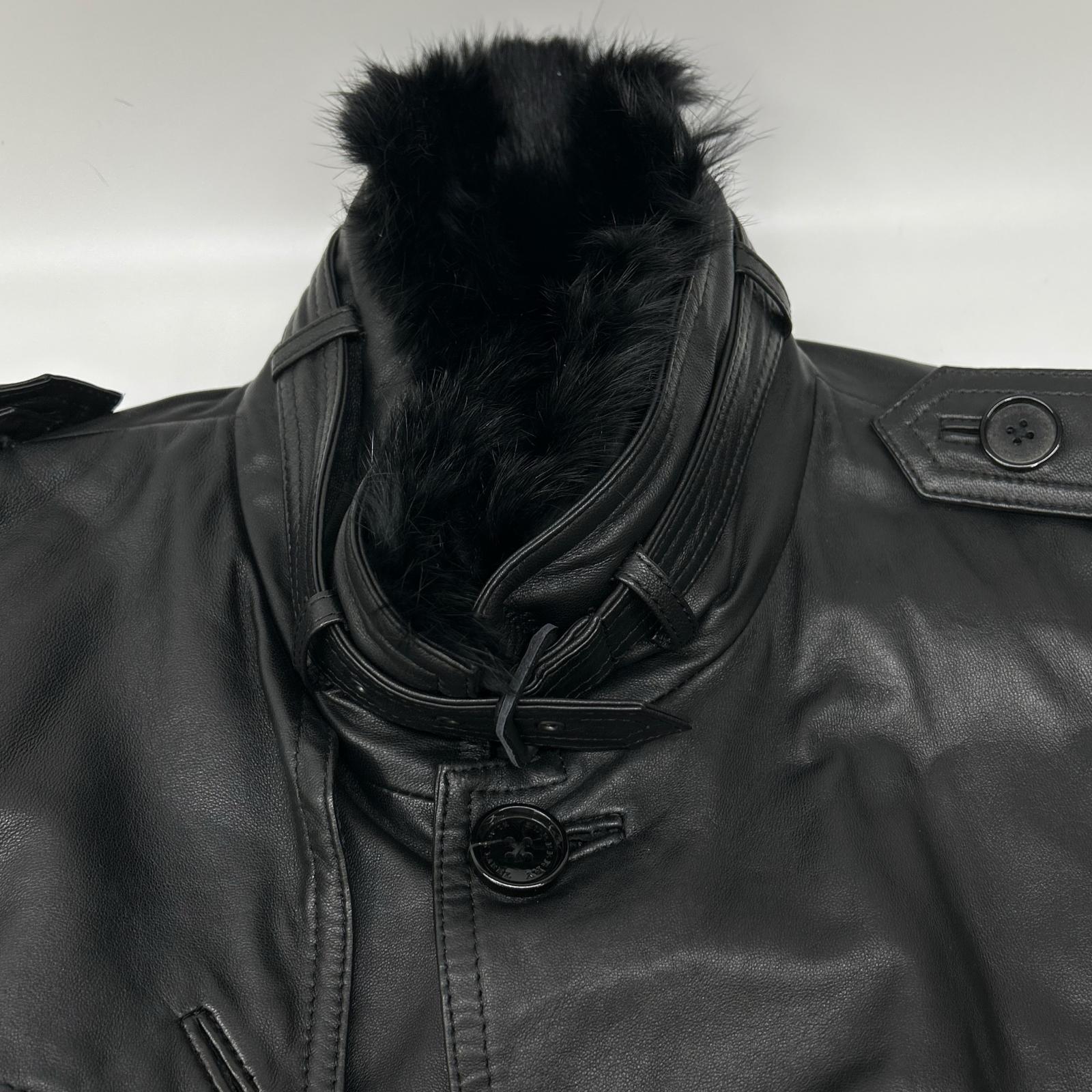 Burberry Black Label バーバリーブラックレーベル ブラック ラビットファー ラムレザー ジャケット ジャケット