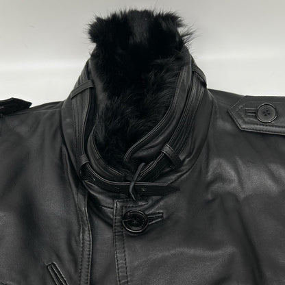 Burberry Black Label バーバリーブラックレーベル ブラック ラビットファー ラムレザー ジャケット ジャケット