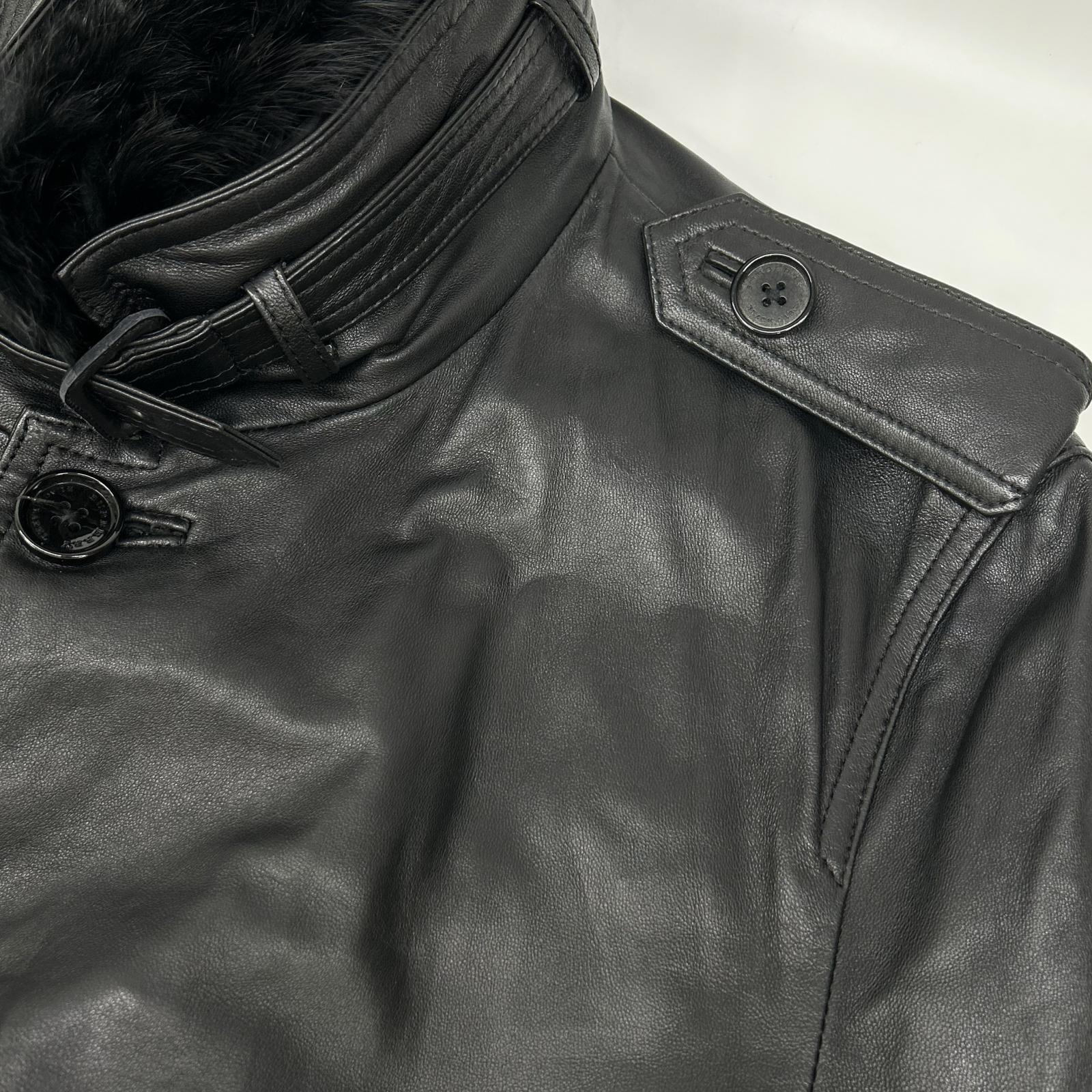 Burberry Black Label バーバリーブラックレーベル ブラック ラビットファー ラムレザー ジャケット ジャケット