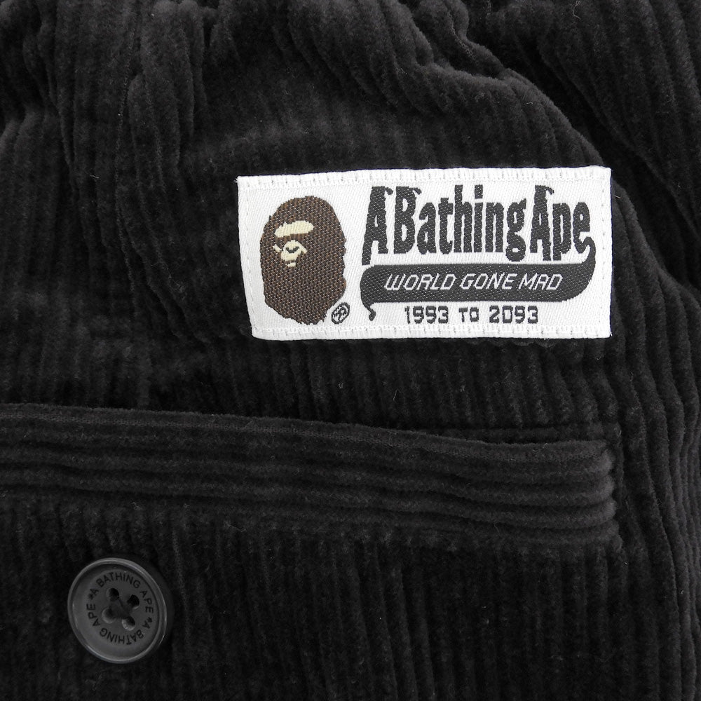 A BATHING APE アベイシングエイプ コーデュロイパンツ ボトムス メンズ ブラック L ボトムス