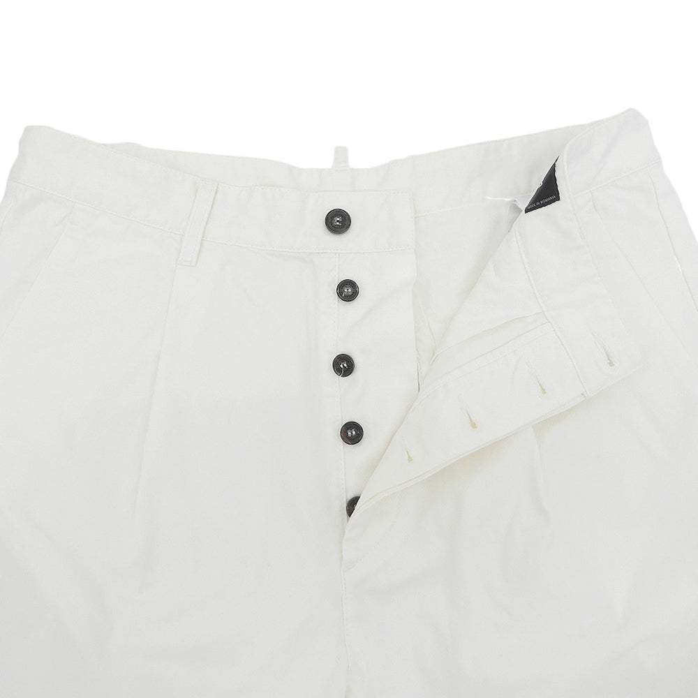 DSQUARED2 ディースクエアード One Pleat チノ パンツ コットン ボトムス メンズ ホワイト 50 S71KB0684 S41794 ボトムス