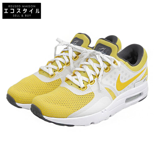 NIKE ナイキ 新品同様 エアマックス ゼロスニーカー シューズ メンズ イエロー×ホワイト 27.5cm 789695-100 シューズ