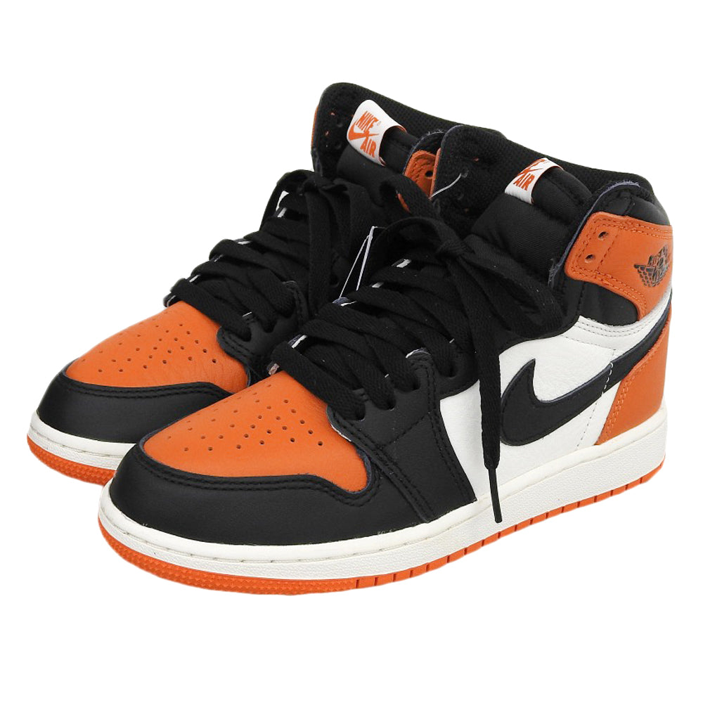 NIKE ナイキ 未使用 エア ジョーダン 1 レトロ HIGH OG GS シューズ キッズ レディース ブラック×オレンジ FD1437-008 シューズ