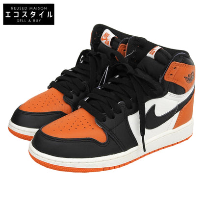 NIKE ナイキ 未使用 エア ジョーダン 1 レトロ HIGH OG GS シューズ キッズ レディース ブラック×オレンジ FD1437-008 シューズ