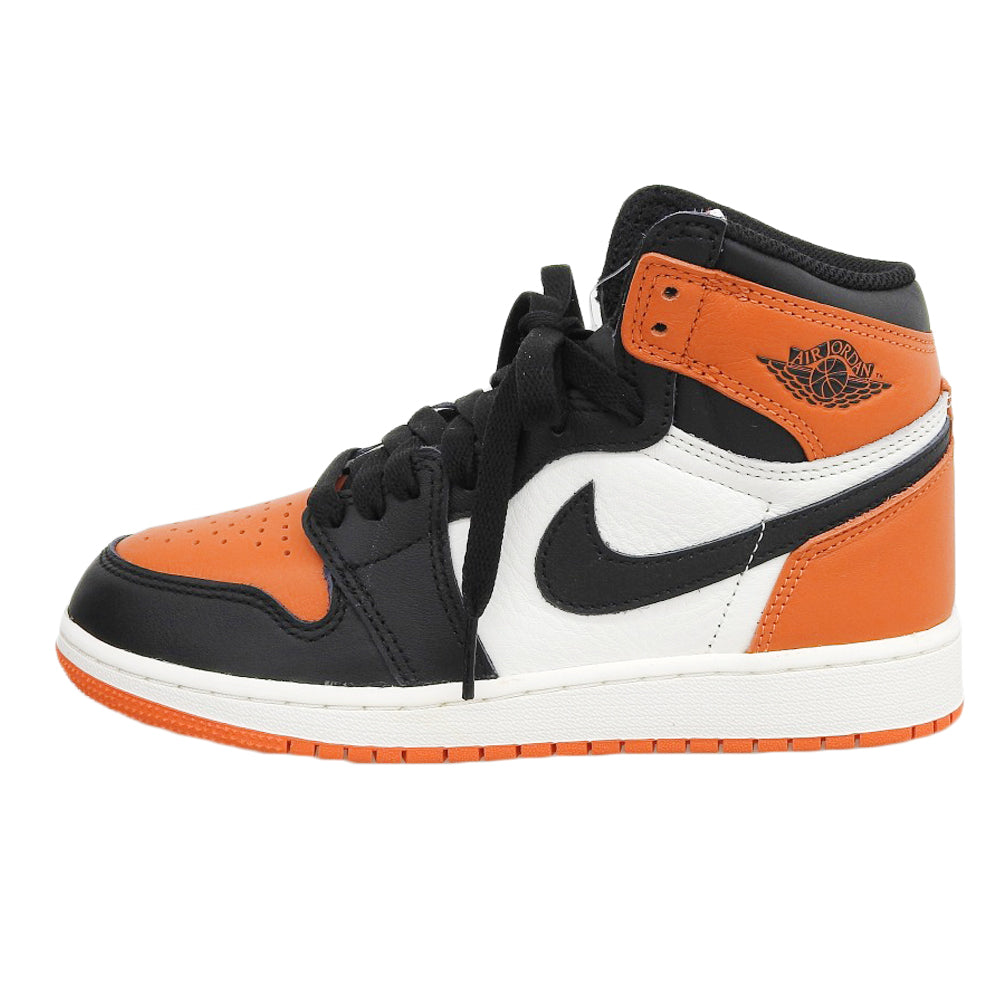 NIKE ナイキ 未使用 エア ジョーダン 1 レトロ HIGH OG GS シューズ キッズ レディース ブラック×オレンジ FD1437-008 シューズ