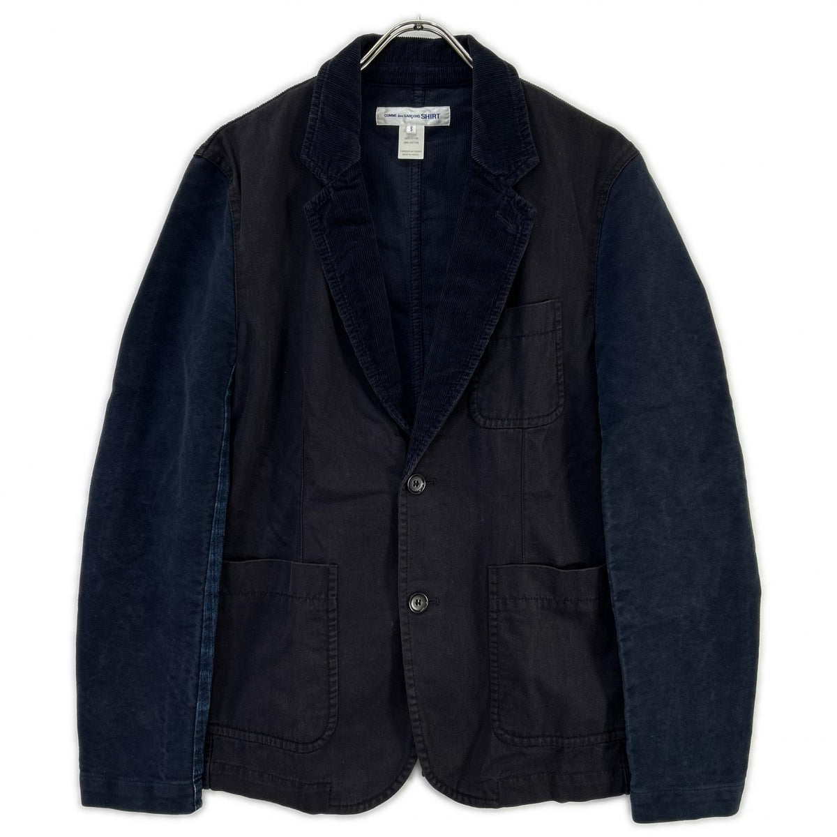 COMMEdesGARCONS SHIRT コムデギャルソンシャツ S22169 14年製 ネイビー コットン×コーデュロイ ジャケット ジャケット