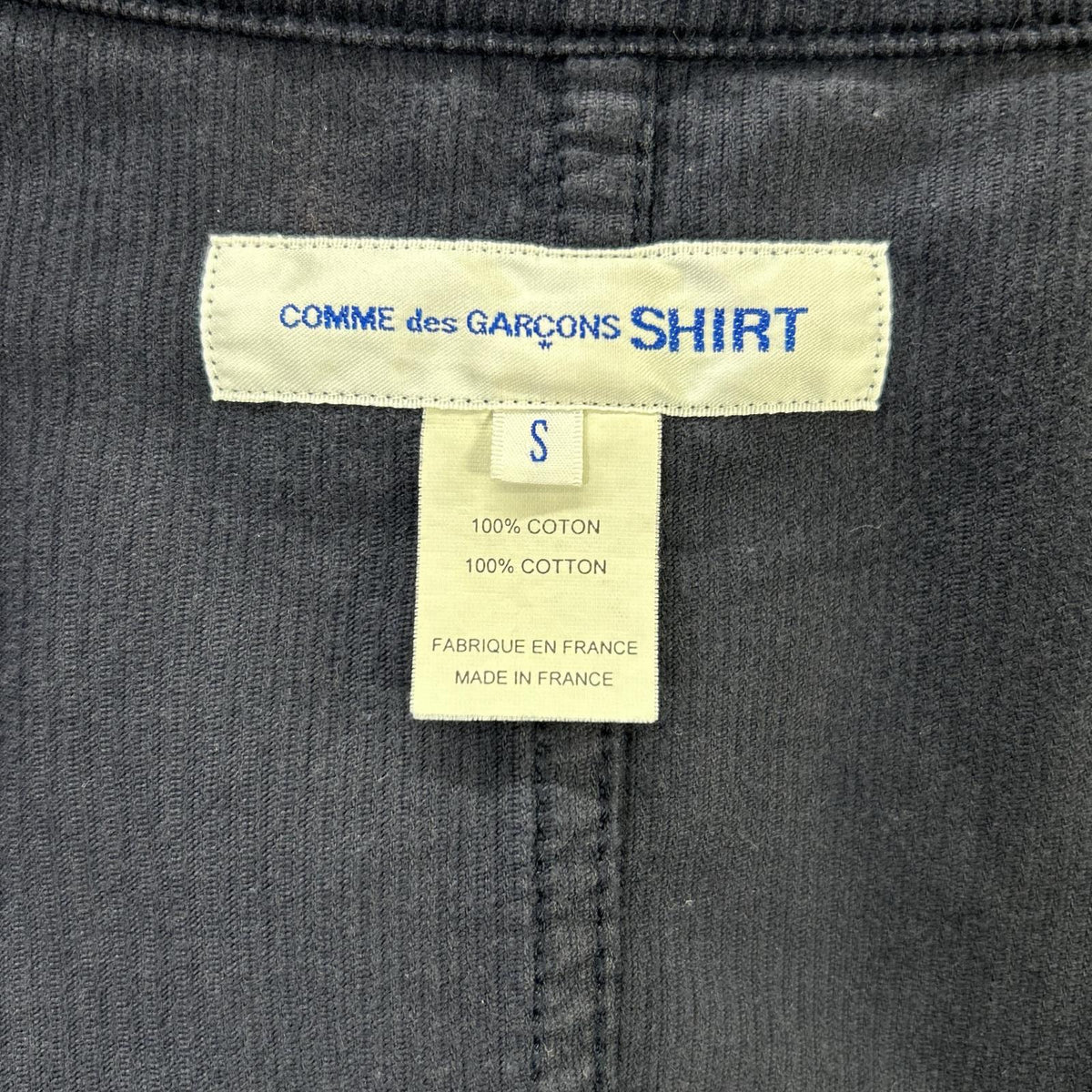 COMMEdesGARCONS SHIRT コムデギャルソンシャツ S22169 14年製 ネイビー コットン×コーデュロイ ジャケット ジャケット