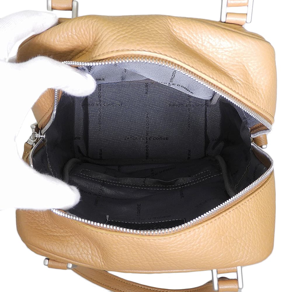 JACQUES LE CORRE ジャックルコー 美品 リスボン ミニ ボストンバッグ 2WAY ショルダー ハンドバッグ メンズ ブラウン ハンドバッグ