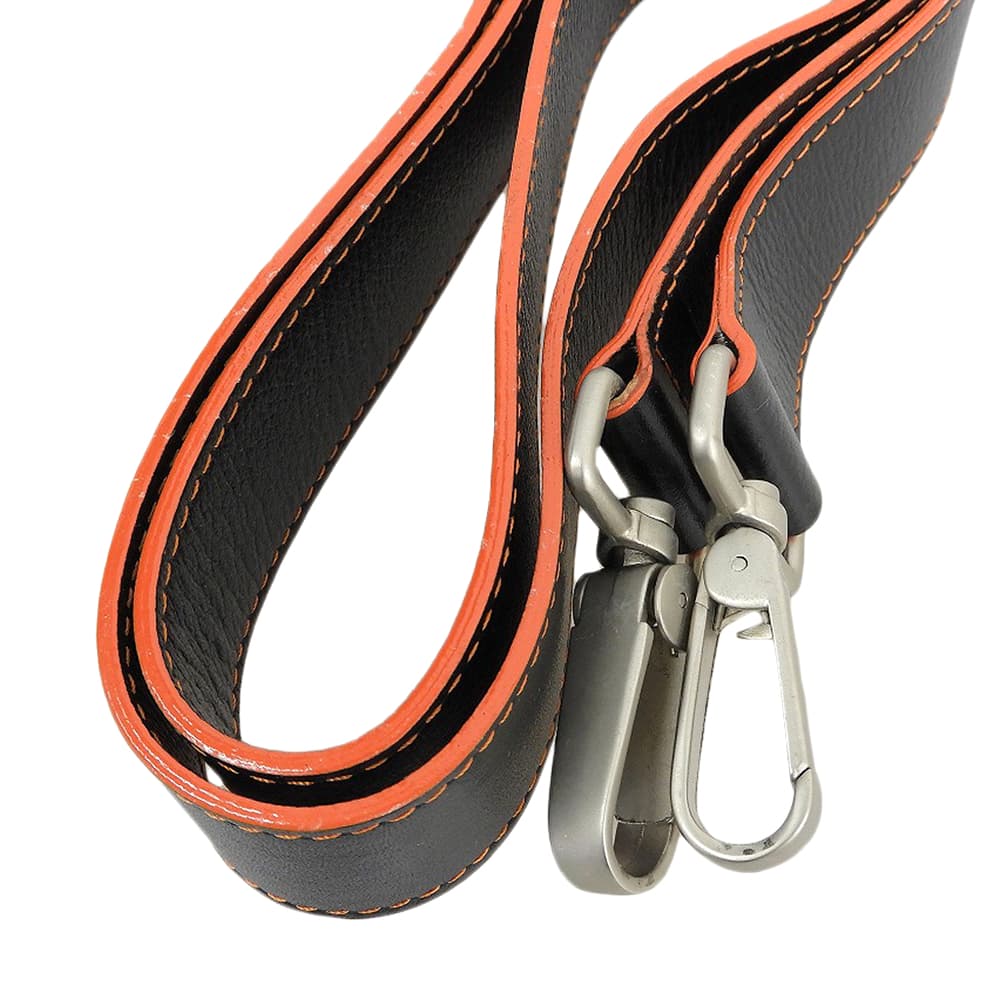 JACQUES LE CORRE ジャックルコー 美品 リスボン ミニボストン バッグ 2WAY ショルダー ハンドバッグ メンズ ブラック×オレンジ ハンドバッグ